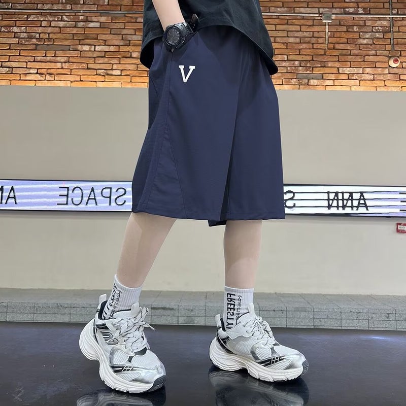 Boys' New Outdoor Children'S Men'S Waterproof Breathable Windproof New Men'S Detachable Quick-Drying Girls' Trousers Gray - Image 2